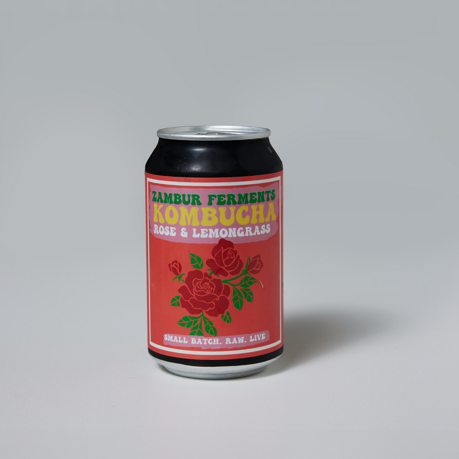 Zambur Kombucha - Rose & Lemongrass (330ml can)