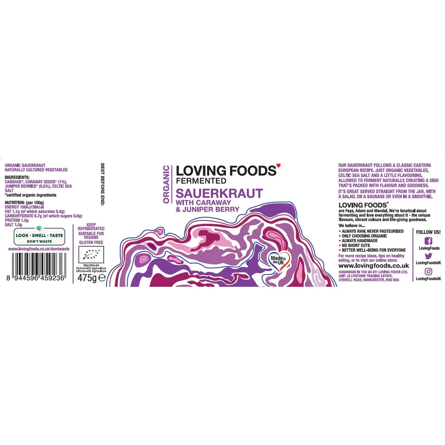 Loving Foods - Organic Sauerkraut - Caraway & Juniper Berry